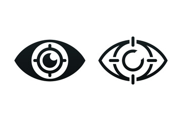 Eye lens target aim icon. illustration vector