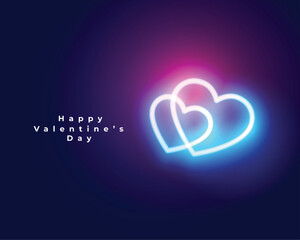 glowing neon lovely hearts for valentines day event