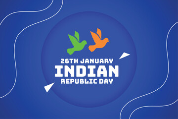 26th january indian republic day banner with peace bird design