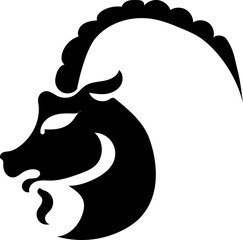 Twelve signs of the zodiac. Capricorn, Silhouette
