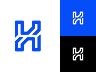 Professional Creative  letter h logo mark and app icon design, Grid logo system