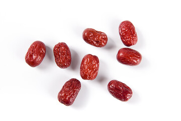 dried red dates isolated on white background
