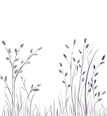 Watercolor flowers painting. Floral design hand drawing