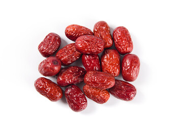 dried red dates isolated on white background