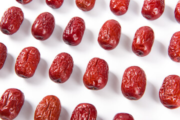 dried red dates isolated on white background