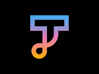 Gradient modern creative letter t logo mark identity design concept  and app icon 