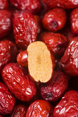 jujube,close up of dried red dates background