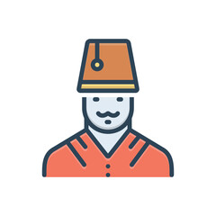 Color illustration icon for turkish