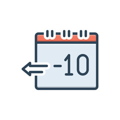 Color illustration icon for yesterday
