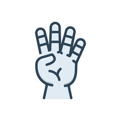 Color illustration icon for fingering