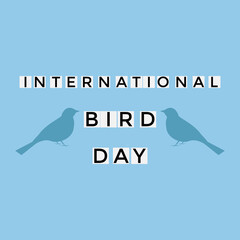 National Bird Day. January 5. Holiday concept. Template for background, banner, card, poster with text inscription.