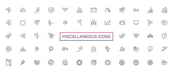 Miscellaneous icons- thin line web icon set. Outline icons collection. Simple vector illustration