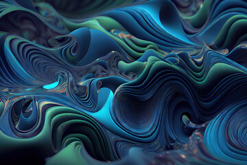 Obraz premium Abstract colorful wavy background, Generative AI