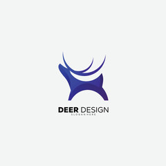 Naklejka premium deer design gradient template logo