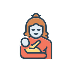 Color illustration icon for mother