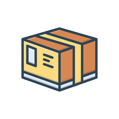 Color illustration icon for package