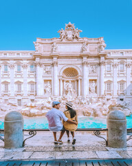 Trevi Fountain, Rome, Italy. City trip Rome couple on a city trip in Rome Italy