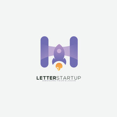 rocket logo design gradient vector