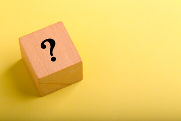 Wood Block with Question Mark