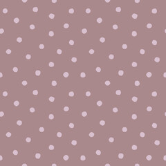 Lavender rough polka dot on purple background. Hand drawn seamless pattern. For wallpaper, textile, gift wrap, interior decoration, stationery and surface design