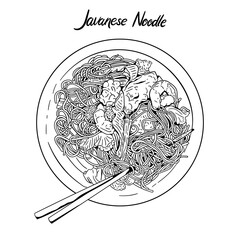 Illustration Hand Drawn Noodle