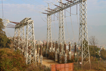 Fototapeta premium Electric power substation power supply