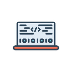 Color illustration icon for codes