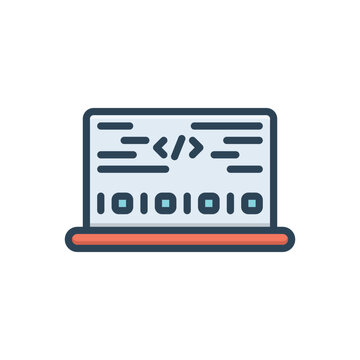 Color illustration icon for codes