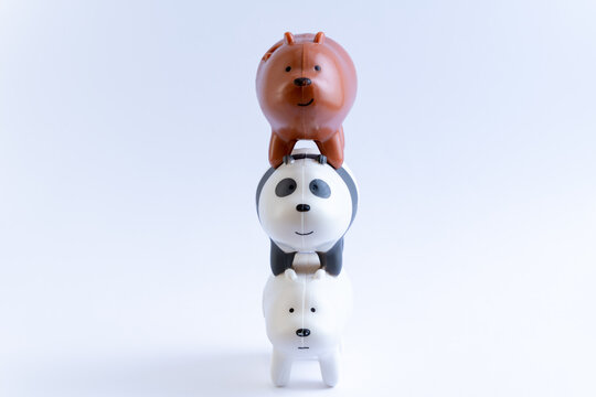 A photo of the We Bare Bears toy on a white background. We Bare Bears is an American animated sitcom created for Cartoon Network. 