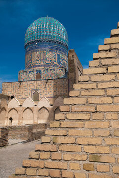 Shah-I-Zinda memorial complex, necropolis in Samarkand, Uzbekistan. UNESCO World Heritage