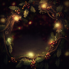 Christmas, New Year's garland on a dark background