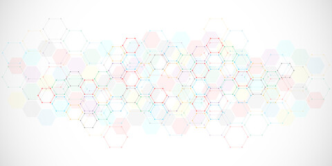 Abstract background with geometric shapes and hexagon pattern