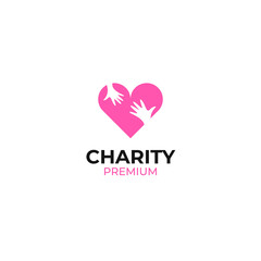 Flat love hand charity give help for humanity concept design illustration