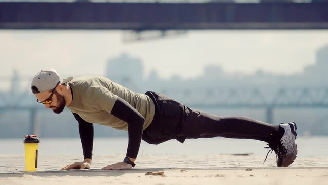 sportsman push-up workout sport activity