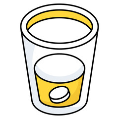 Conceptual flat design icon of taking medicine 