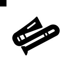 trombone icon solid style vector