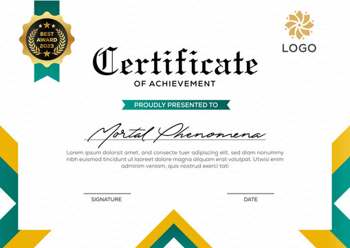 Modern certificate for business or employee achievement