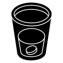 Conceptual flat design icon of taking medicine 