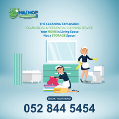 Cleaning service with professional equipment during work An employee of a professional cleaning service in overalls washes the glass of the windows of the facade of the building.