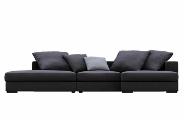sofa isolated on white background, interior furniture, 3D illustration, cg render