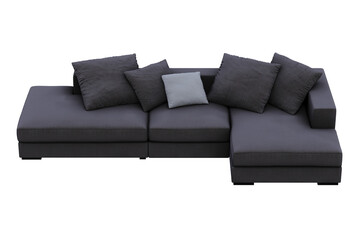 sofa isolate on a transparent background, interior furniture, 3D illustration, cg render