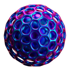 Holographic 3d Shape. Abstract Shapes Illustration.