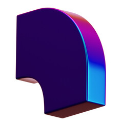 Holographic 3d Shape. Abstract Shapes Illustration.