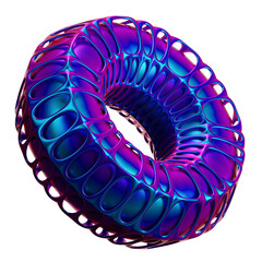 Holographic 3d Shape. Abstract Shapes Illustration.