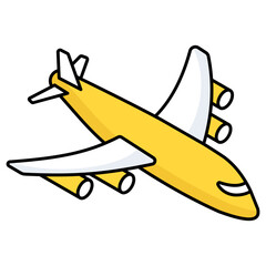An editable design icon of aeroplane 