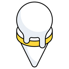 Ice cream cone icon, editable vector