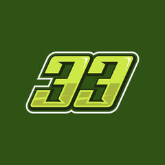 Racing number 33 logo design vector