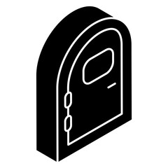 Editable design icon of door