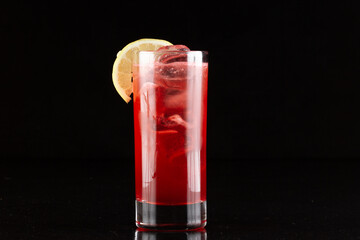 Red alcoholic cocktail for the menu bar or restaurant