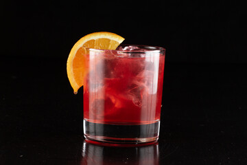 Red alcoholic cocktail for the menu bar or restaurant